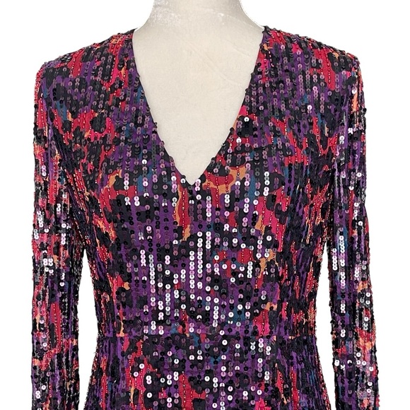 French Connection Inari Embellished Sequin Cocktail Dress Women’s Size 10 - Picture 6 of 12